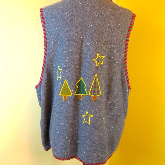 Vintage Y2K Winona Christmas Theme Ladie's Vest XL Festive Holiday Celebration - Picture 12 of 12